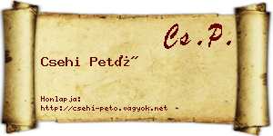 Csehi Pető névjegykártya